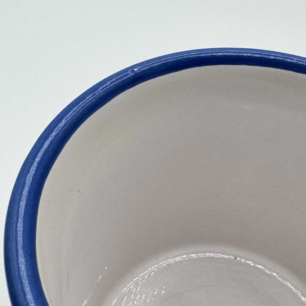 Pier 1 Solimar Mug Set 3 Hand Painted Tunisia‎ Blue Yellow Mediterranean Floral
